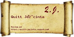 Quitt Jácinta névjegykártya